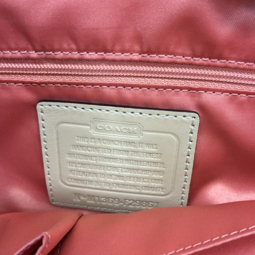 Coach Coral Floral Straw Tote with COA - Picture 6 of 6
